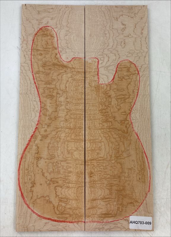 Top Muschelahorn / Quilted Maple, 2-tlg. 9mm Einzelstück #009